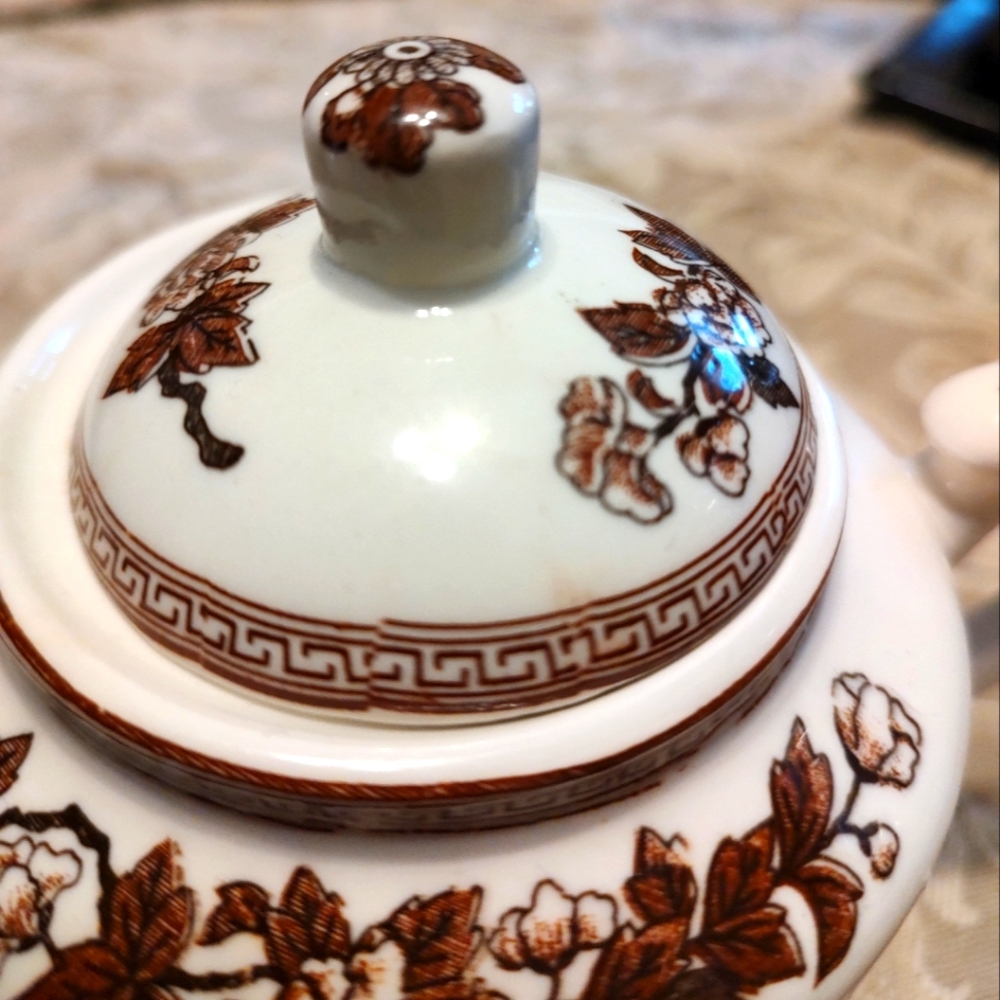 🍂⛩️🍂Beautiful True Antique Nasco Japan Asian Oriental Ceramic Sugar Bowl & Lid - Picture 11 of 14